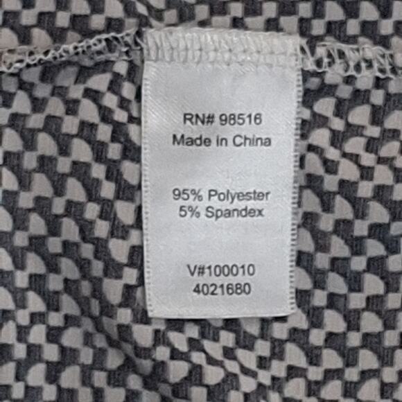 Coldwater Creek Women's sz L/14 Sleeveless Drape Neck Black & White Rushed Top - Picture 15 of 16